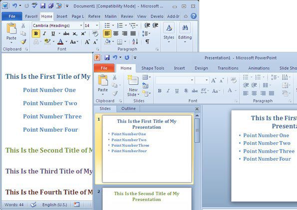 Directly Send Word 2010 Documents To PowerPoint 2010