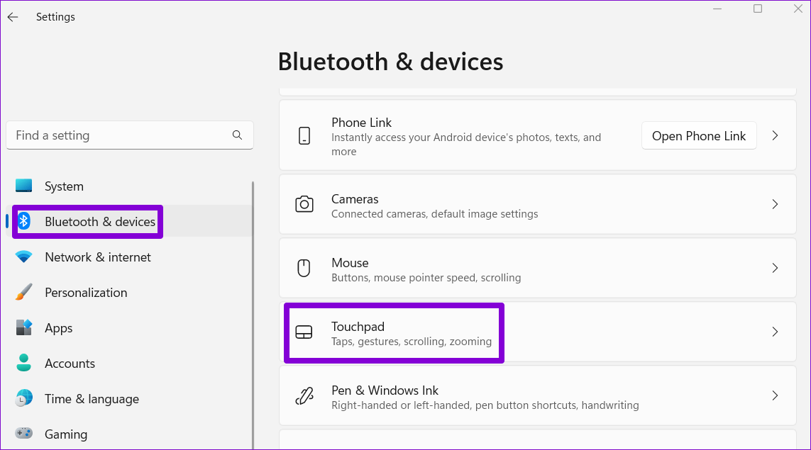 2 Touchpad on Windows 11