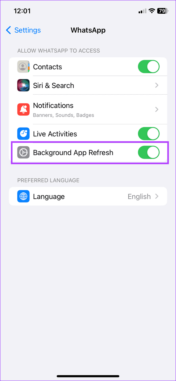 2 enable background app refresh