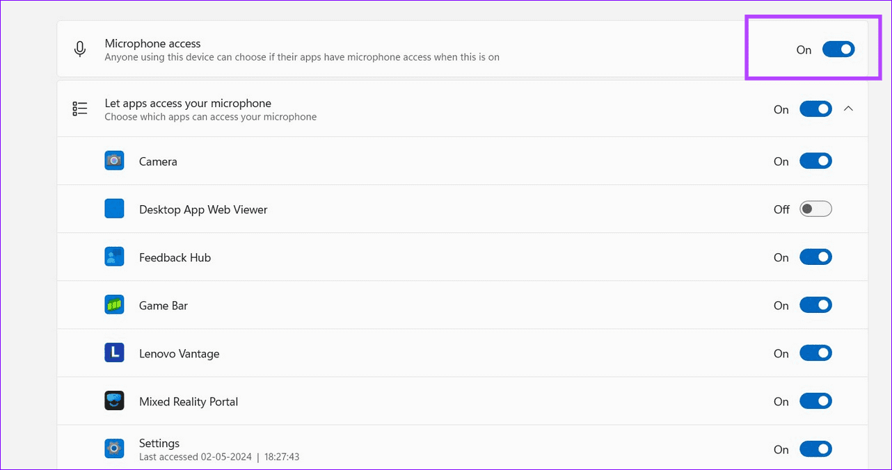 2 enable microphone access