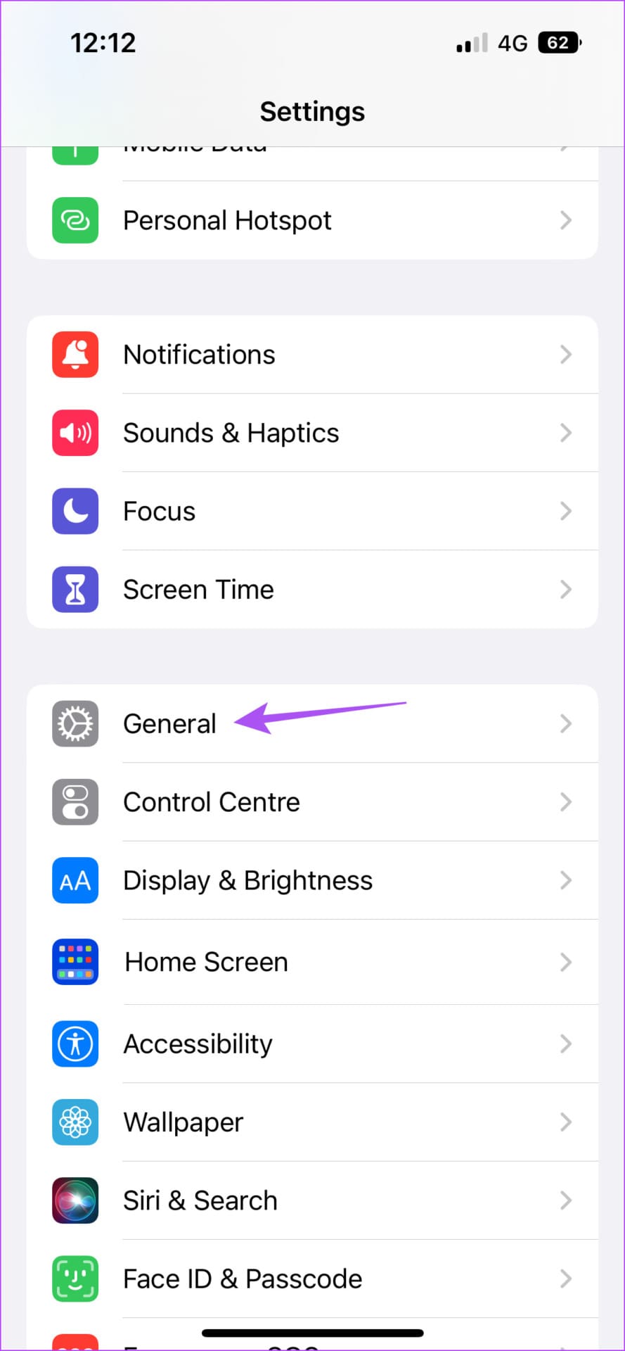 2 general settings iphone 8