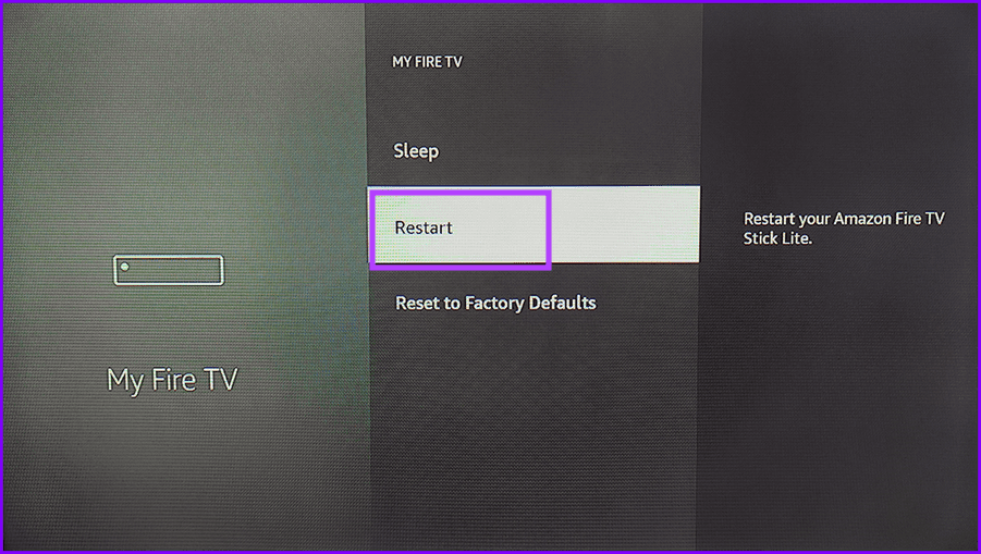 2 restart your Fire TV