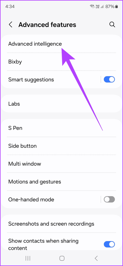 2.1 Head over to Settings Advanced features Advanced intelligence
