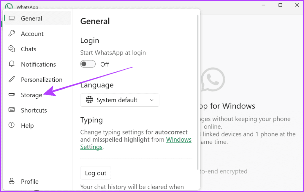 20 configure WhatsApp desktop app storage 1