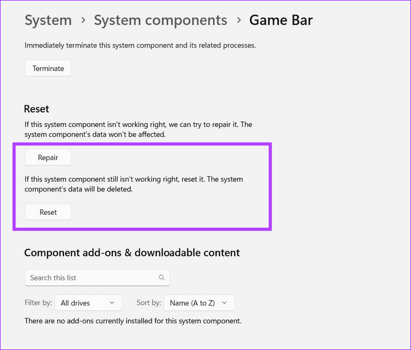 20 repair or reset the Xbox Game Bar - 20
