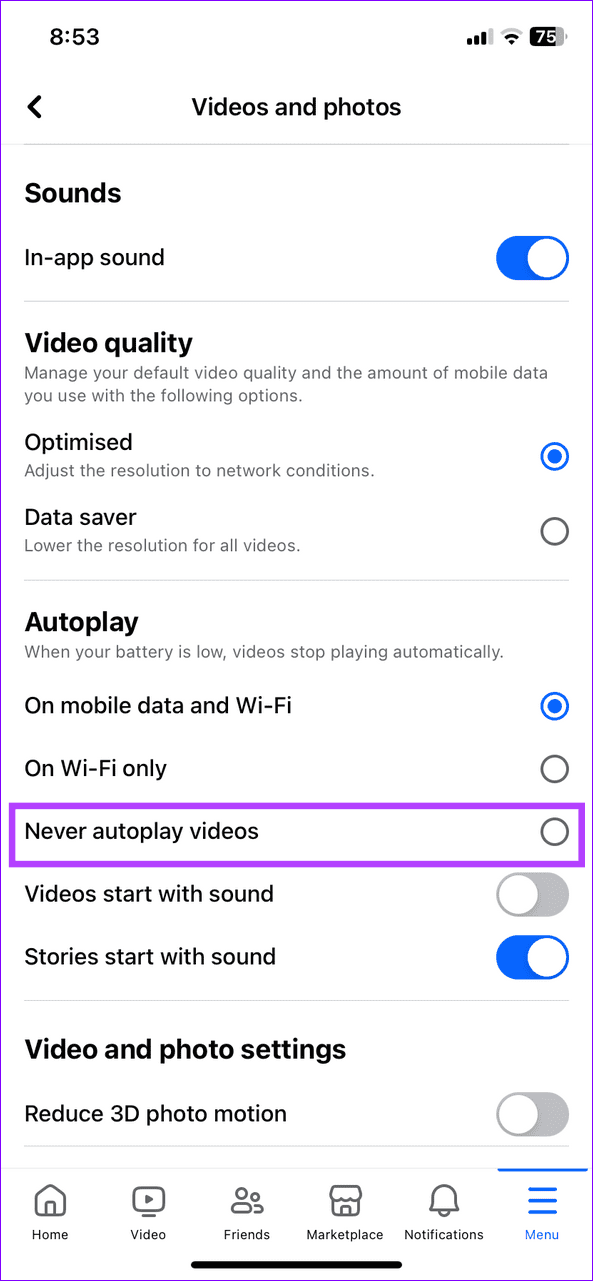 23 disable video autoplay