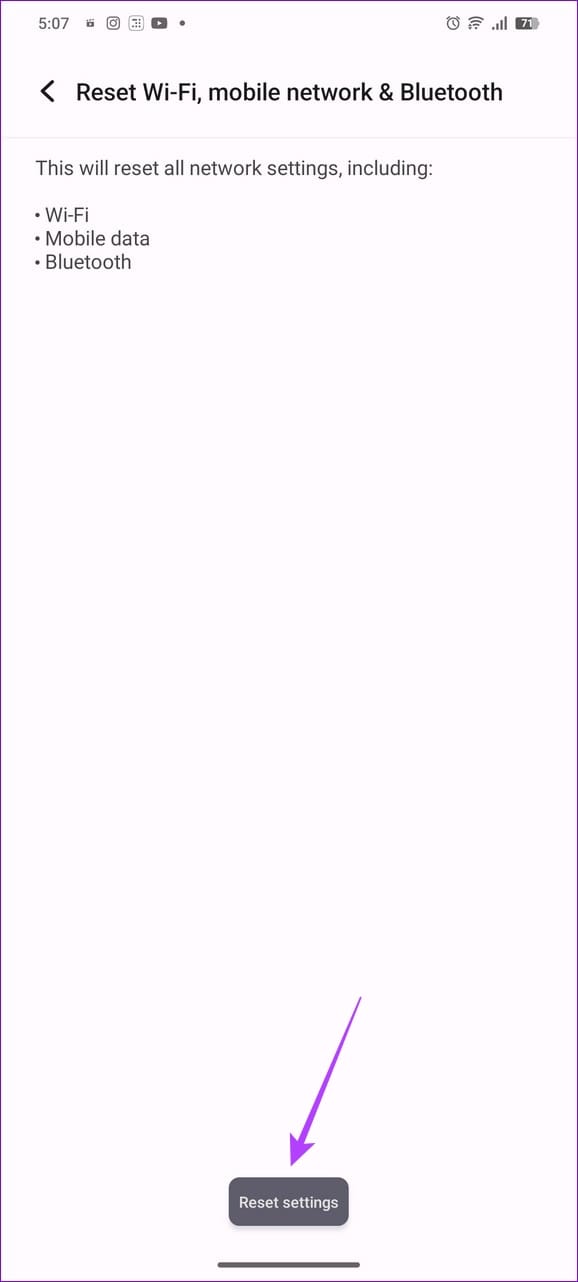 24 confirm resetting network