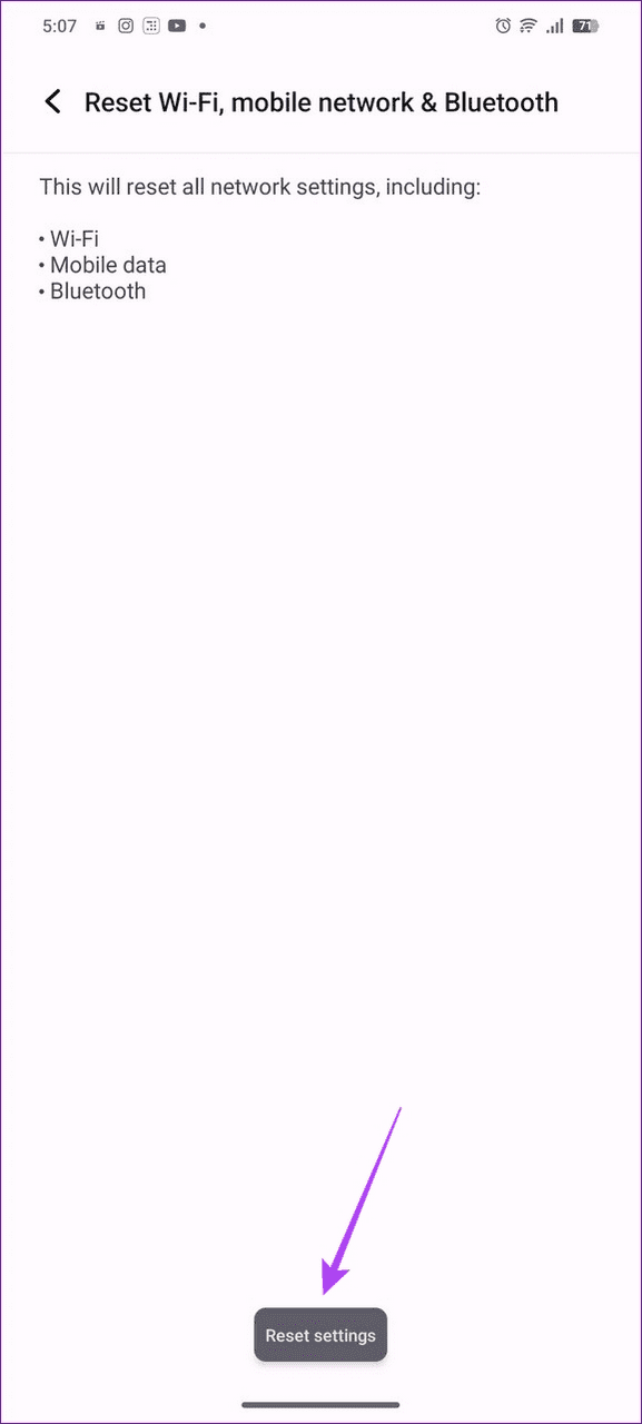 24 confirm resetting network