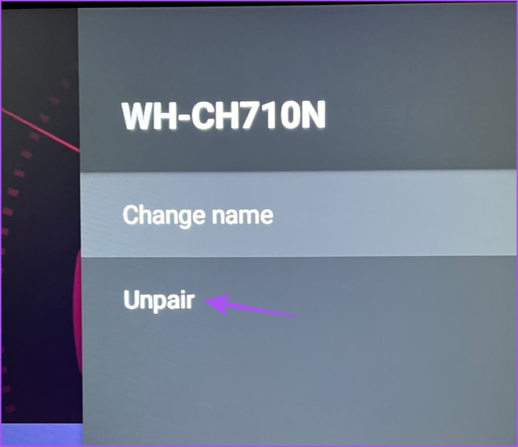 3 Unpair Bluetooth device 1