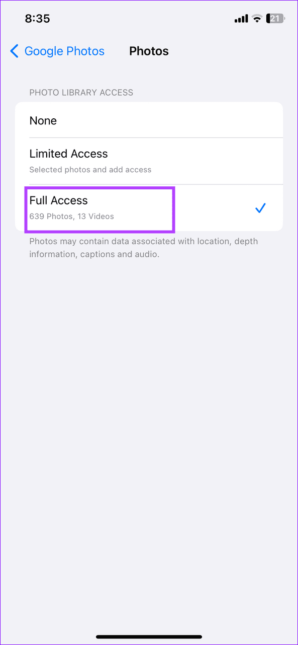 3 enable full access to Google Photos