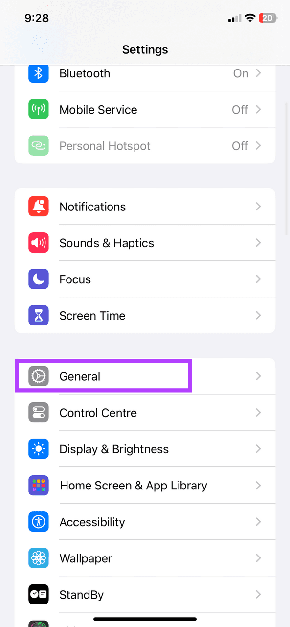 3 select General  - 4