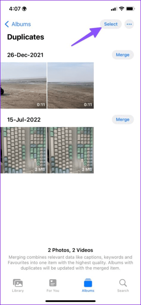 How To Clean Up Duplicate Photos On IPhone Guiding Tech 3 Select Photos To Merge 474x1024 