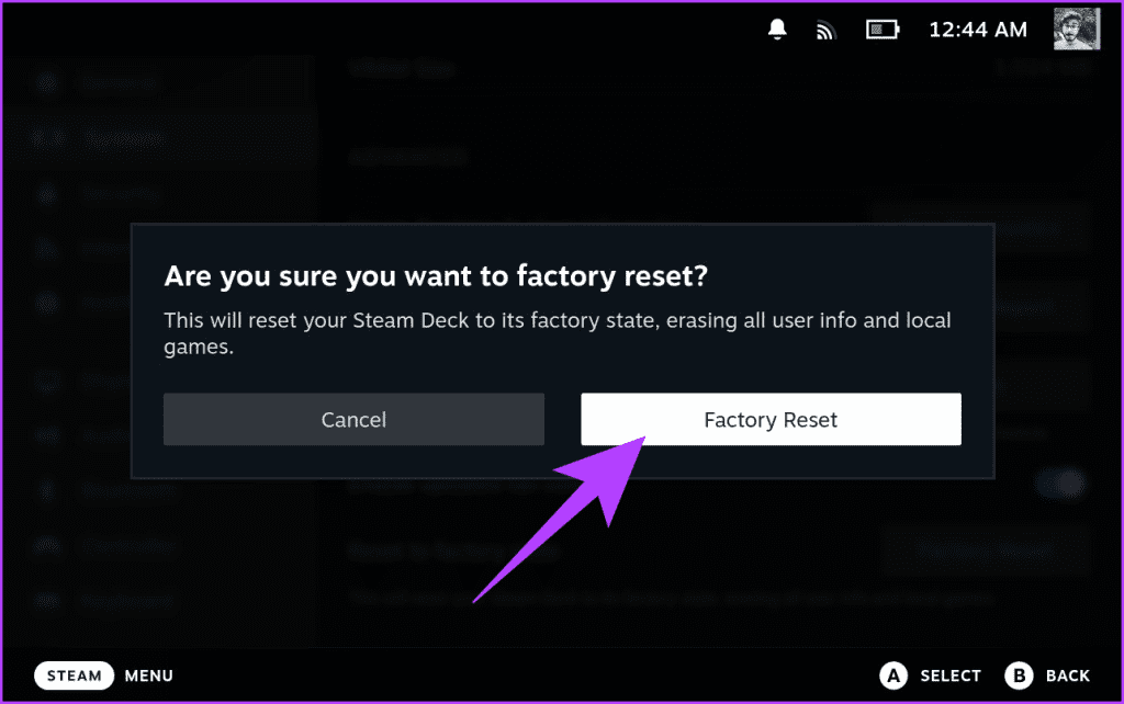 3. Simply tap on Factory Reset again to confirm your decision