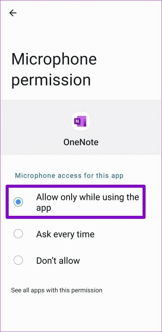 4 Allow OneNote App Permissions on Android