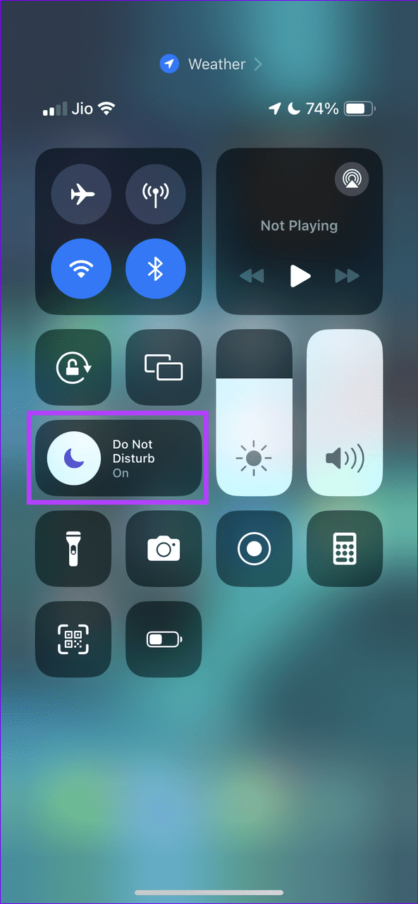 4 iOS control center