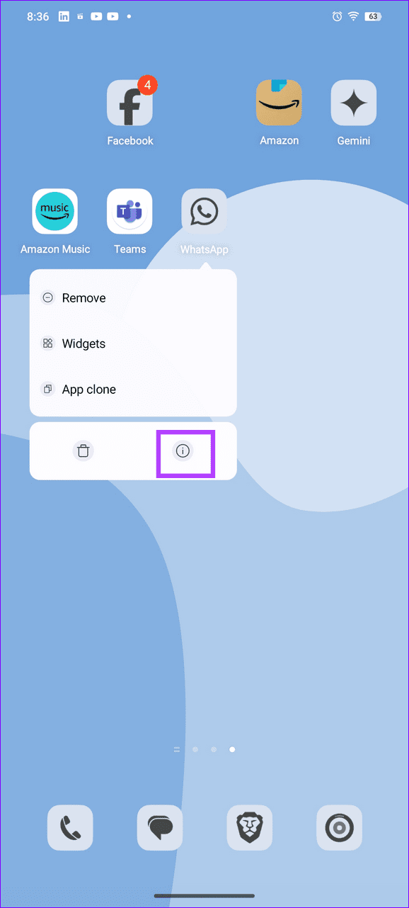4 open WhatsApp app info
