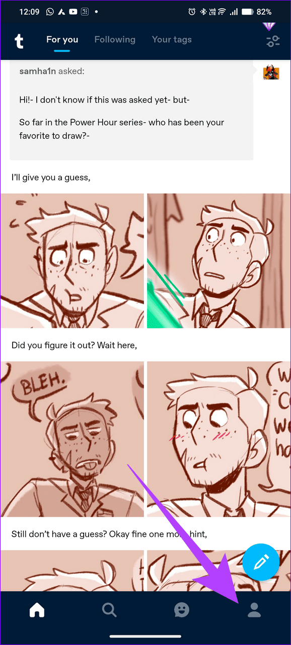 4 select your account icon in tumblr app - 4