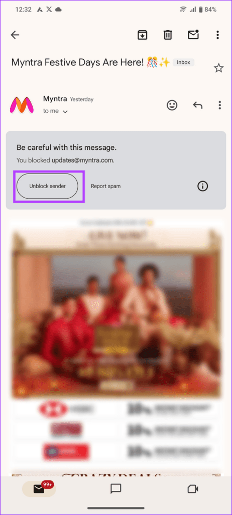 4 unblock Gmail sender