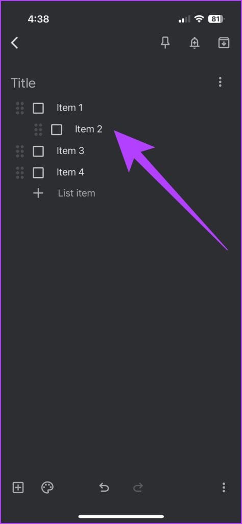 4. This will convert it to a sub entry