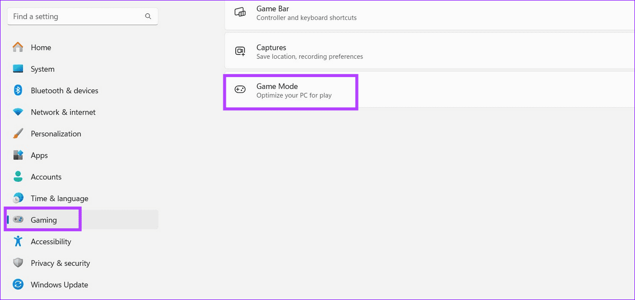 5 configure Gaming mode