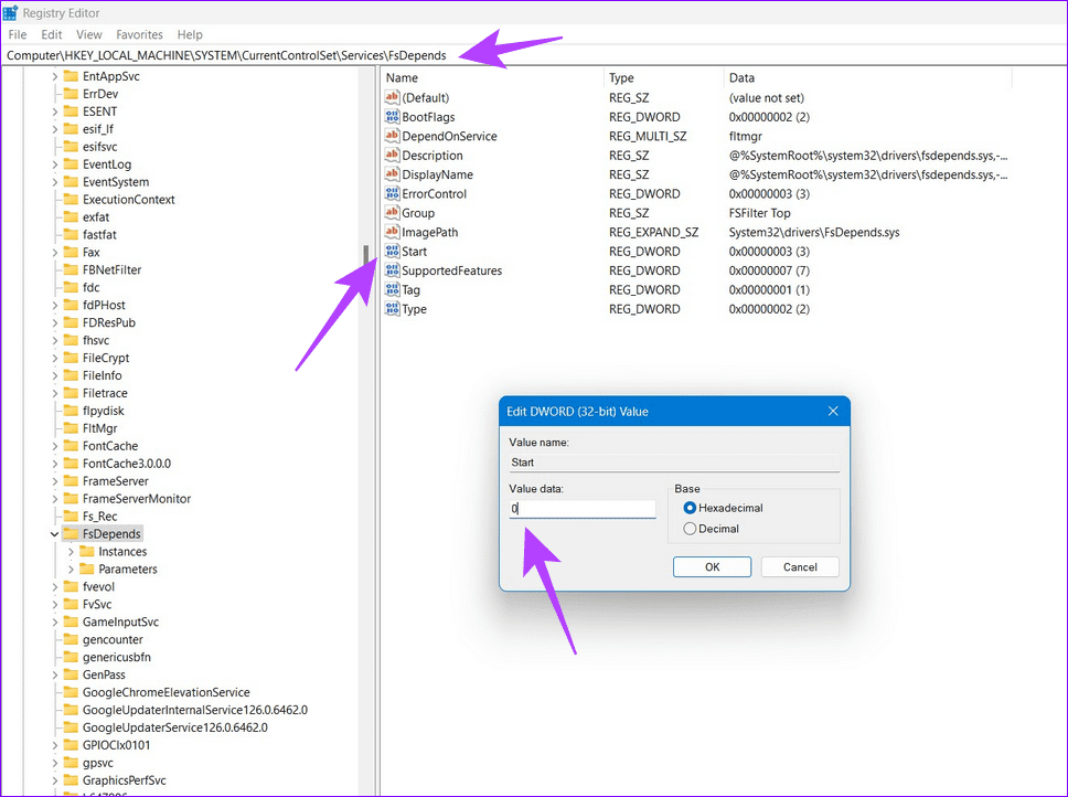 5 edit Windows registry