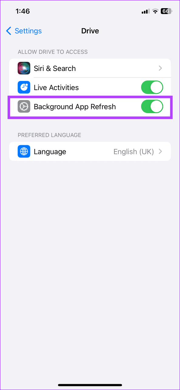 5 enable background app refresh 1