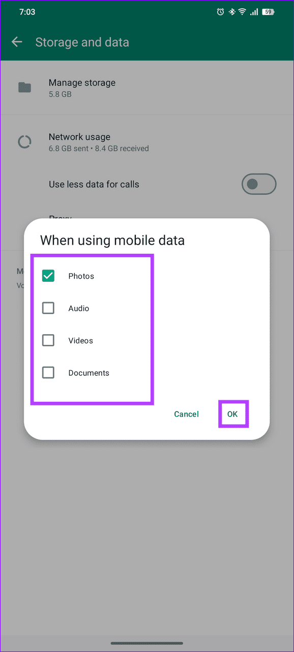 5 uncheck all media types