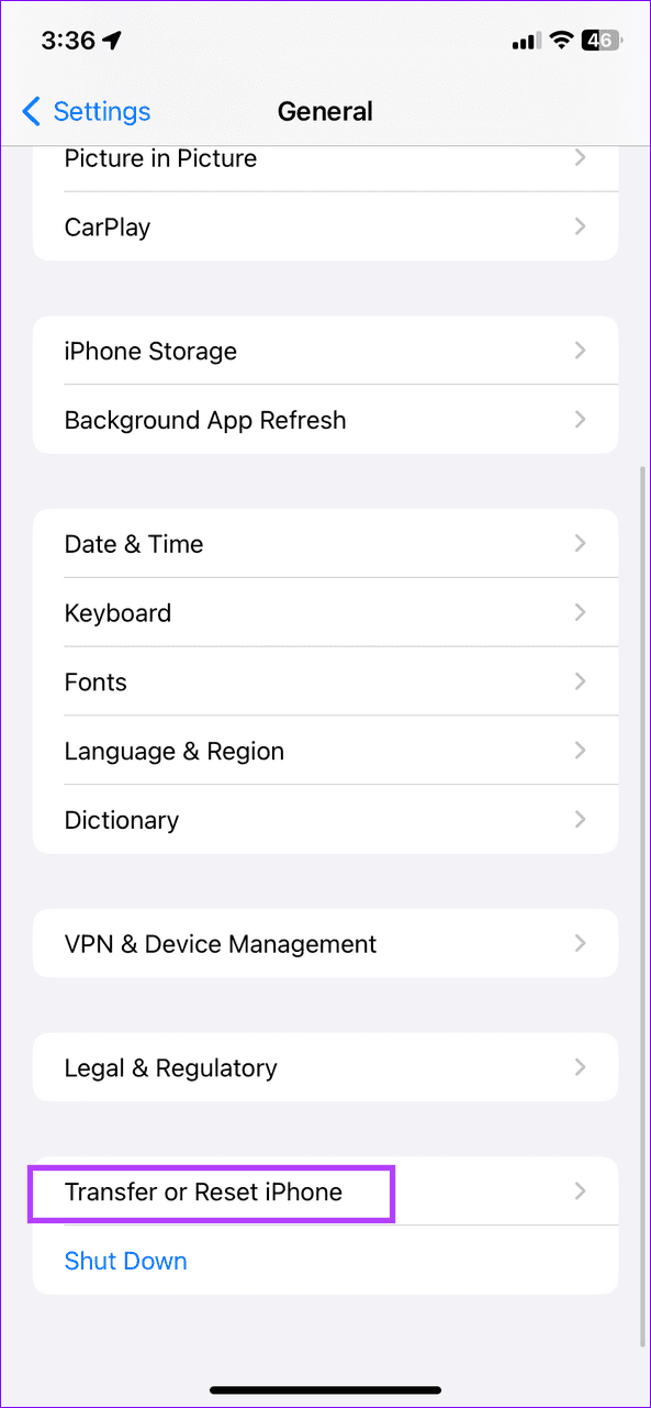 6 Transfer or reset iPhone settings
