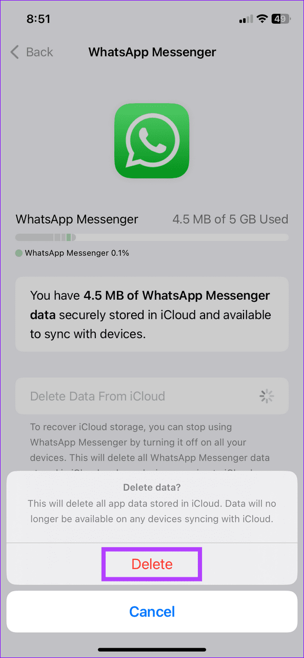 6 confirm using Delete
