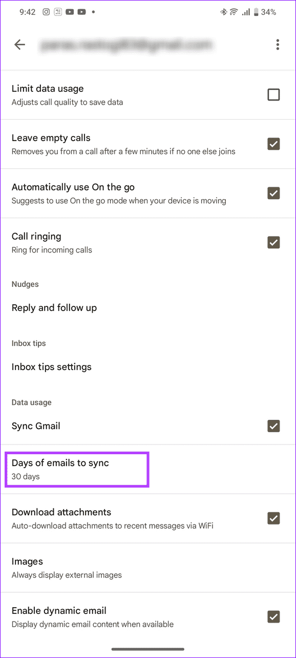 6 reduce email days sync