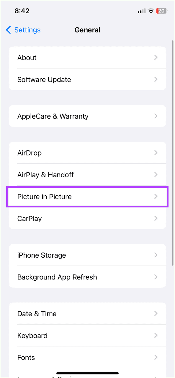 6 select picture in picture