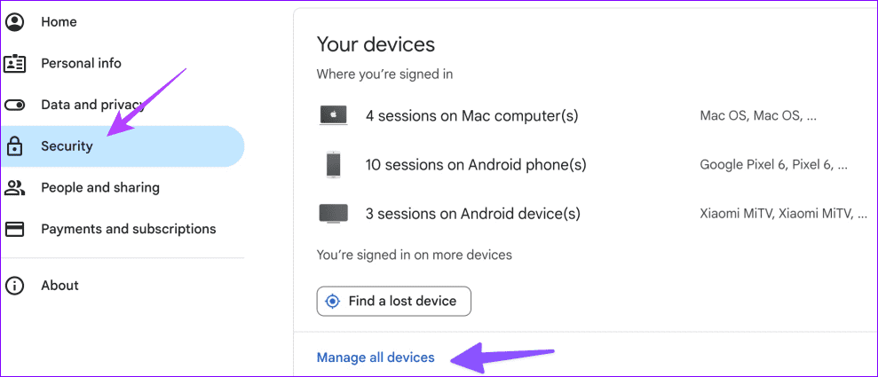 7 manage connected devices in your Google account