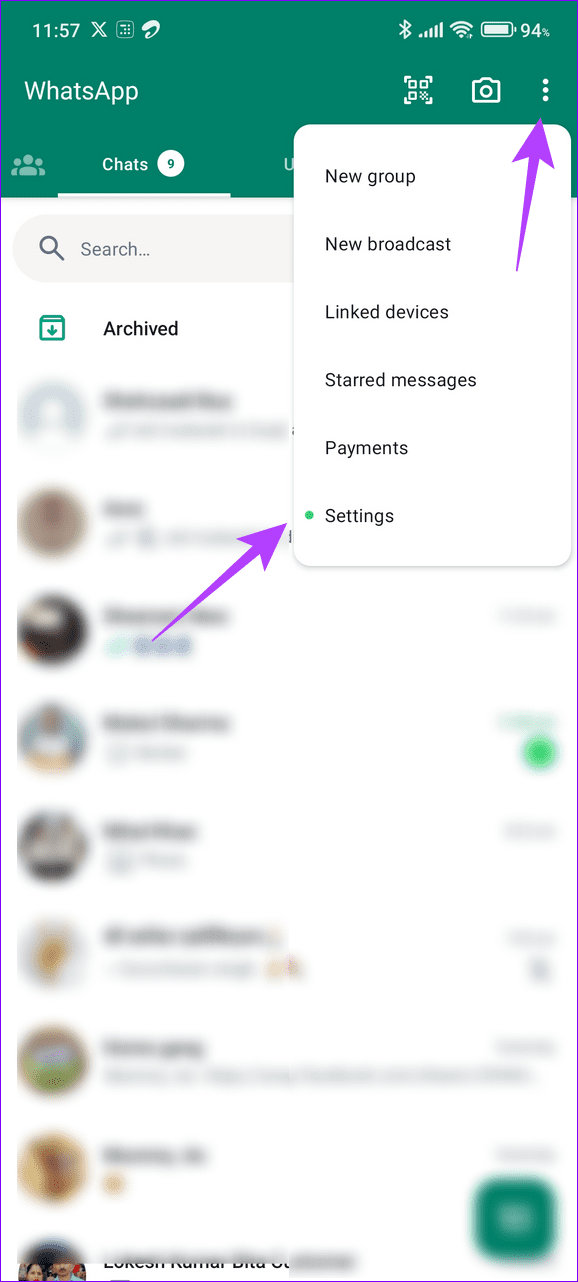 7 open WhatsApp settings - 1