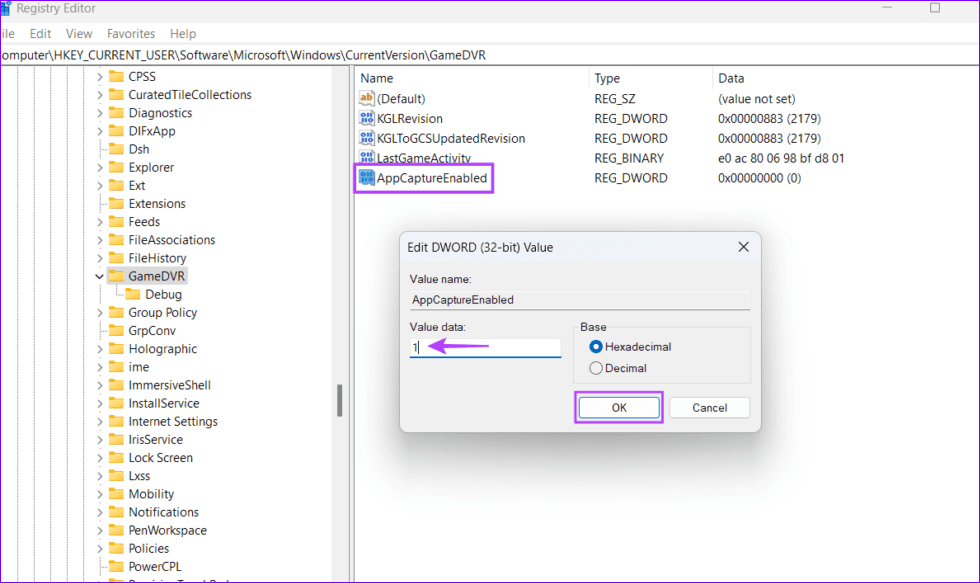 7 set the Dword value