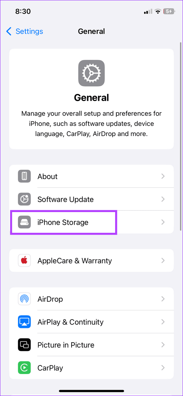 7 tap iPhone storage