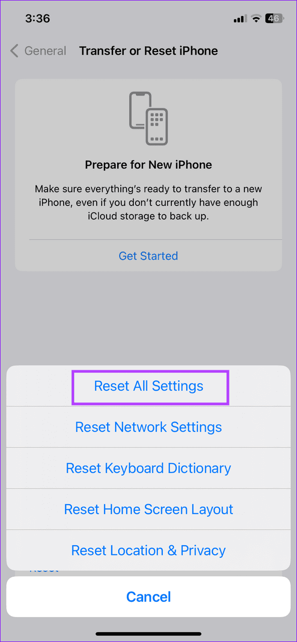 8 Reset all iPhone Settings 1