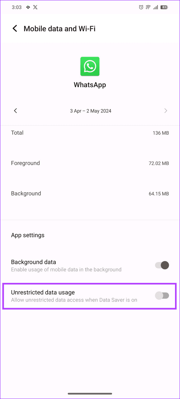 8 enable unrestricted mobile data usage