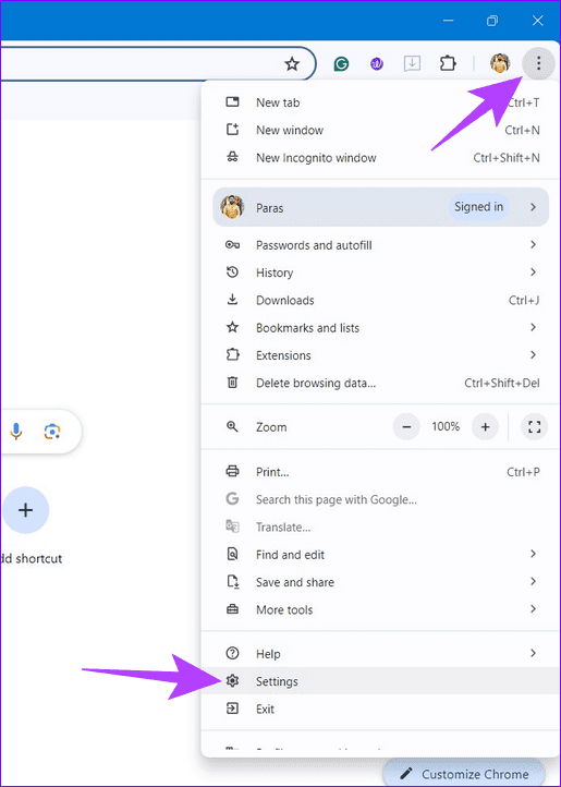 8 open chrome settings