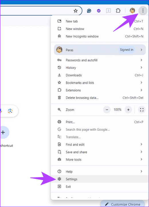 8 open google chrome settings
