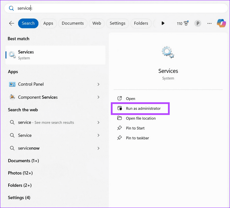 8 open services window - 8