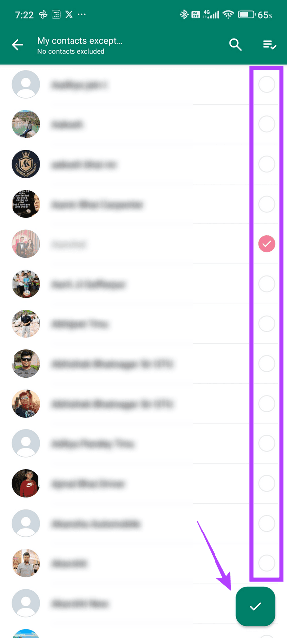 9 mark contacts and save