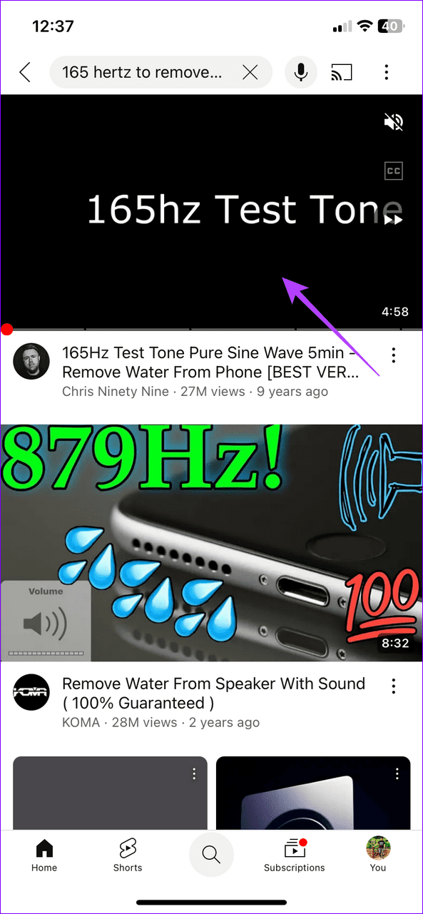 9 play the video at max volume