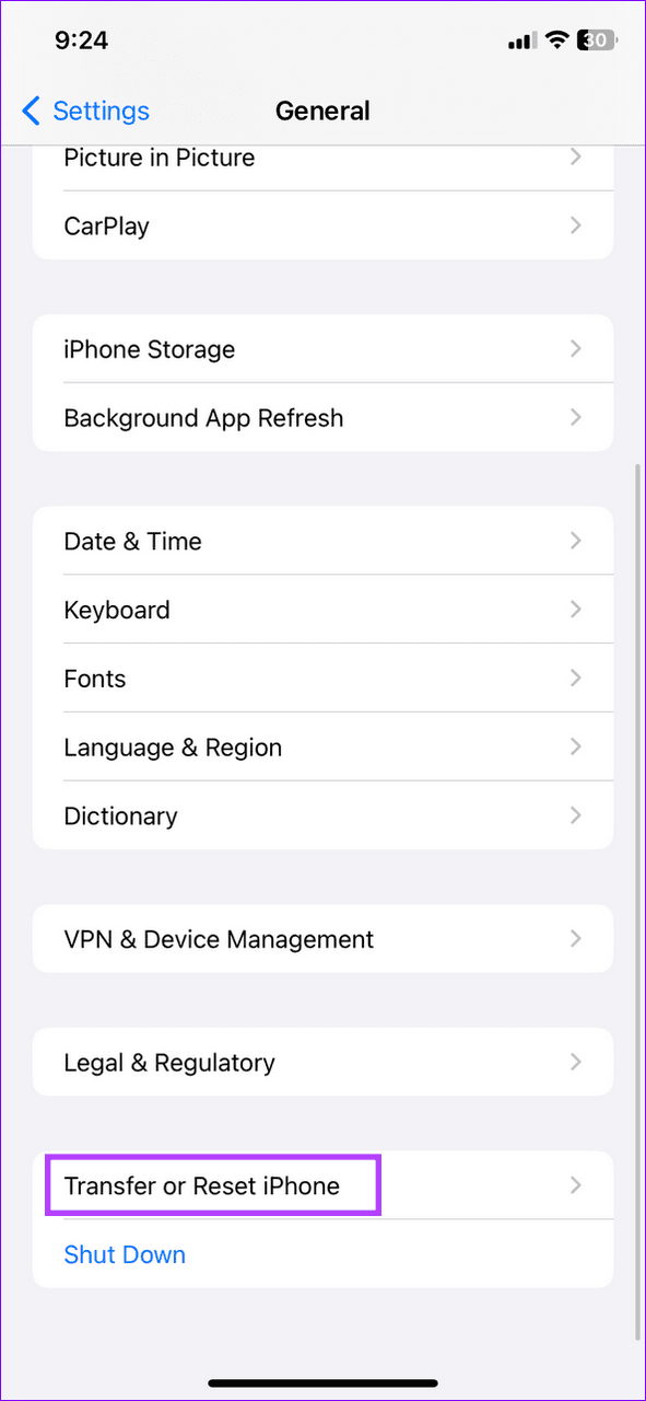 9 transfer or reset iPhone 1