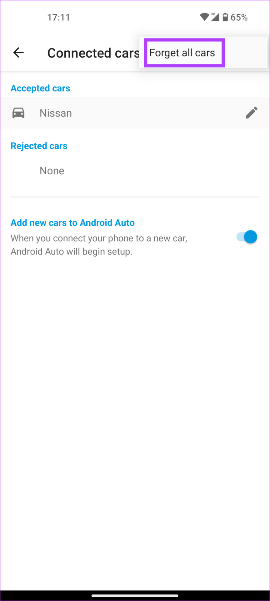 Forget all cars with Android Auto black screen issue