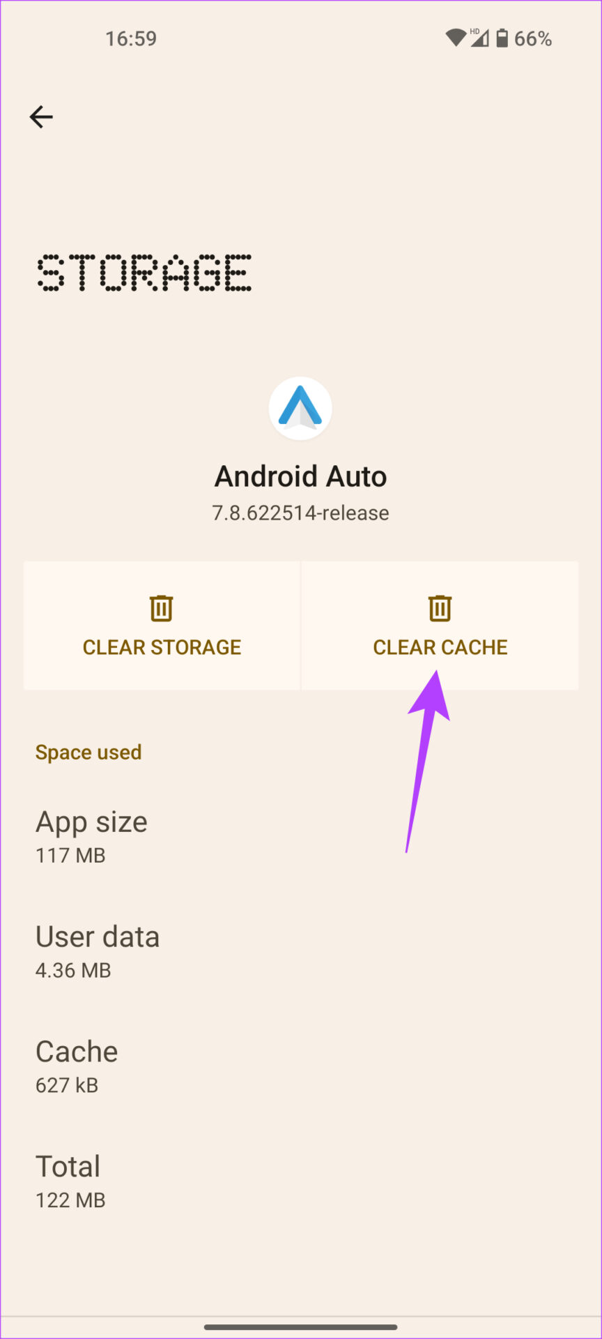 Clear cache for Android auto black screen issue