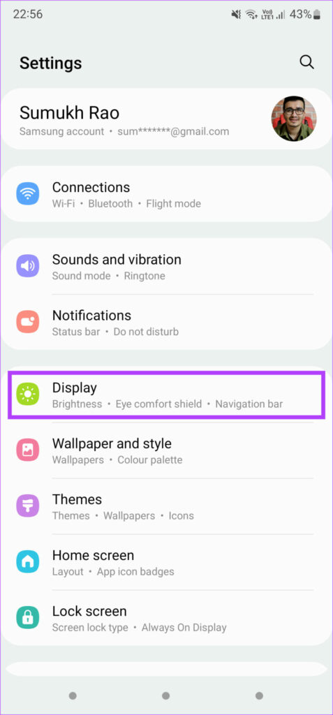 Display settings
