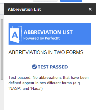 Abbreviation List Passed