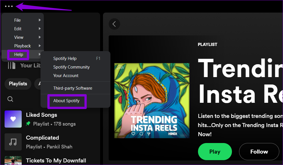 About Spotify on Windows