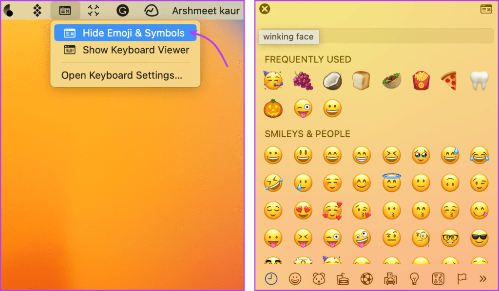 Select the Emoji keyboard