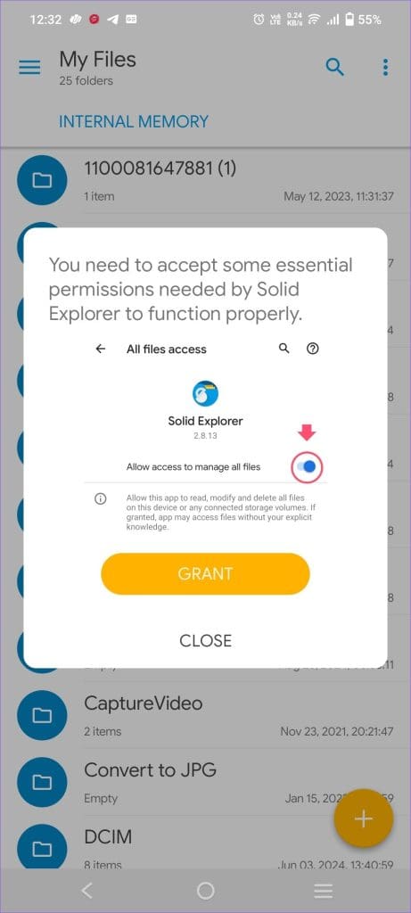 Access Permission for App on Android